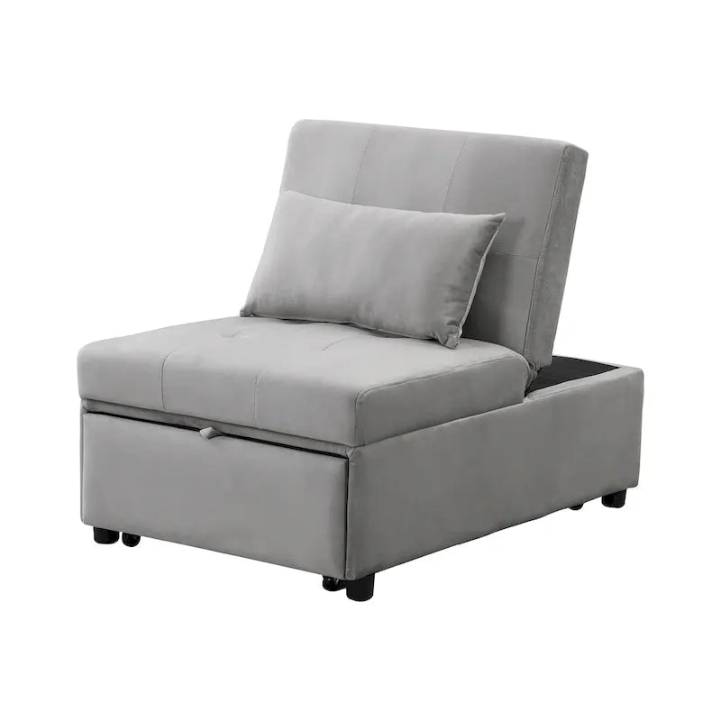 Divano letto pieghevole in ottomana - Grigio