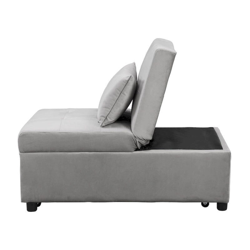 Divano letto pieghevole in ottomana - Grigio