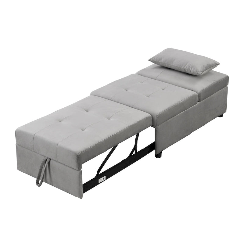 Divano letto pieghevole in ottomana - Grigio