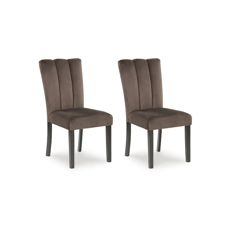 Sedia imbottita da pranzo marrone/nera (set da 2) - 19,5 L x 23,25 P x 38,5 H