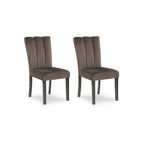 Sedia imbottita da pranzo marrone/nera (set da 2) - 19,5 L x 23,25 P x 38,5 H