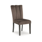 Sedia imbottita da pranzo marrone/nera (set da 2) - 19,5 L x 23,25 P x 38,5 H
