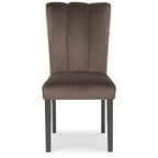 Sedia imbottita da pranzo marrone/nera (set da 2) - 19,5 L x 23,25 P x 38,5 H