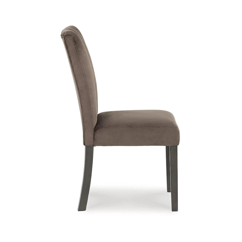 Sedia imbottita da pranzo marrone/nera (set da 2) - 19,5 L x 23,25 P x 38,5 H