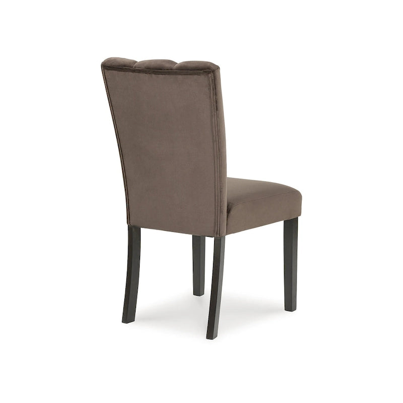 Sedia imbottita da pranzo marrone/nera (set da 2) - 19,5 L x 23,25 P x 38,5 H