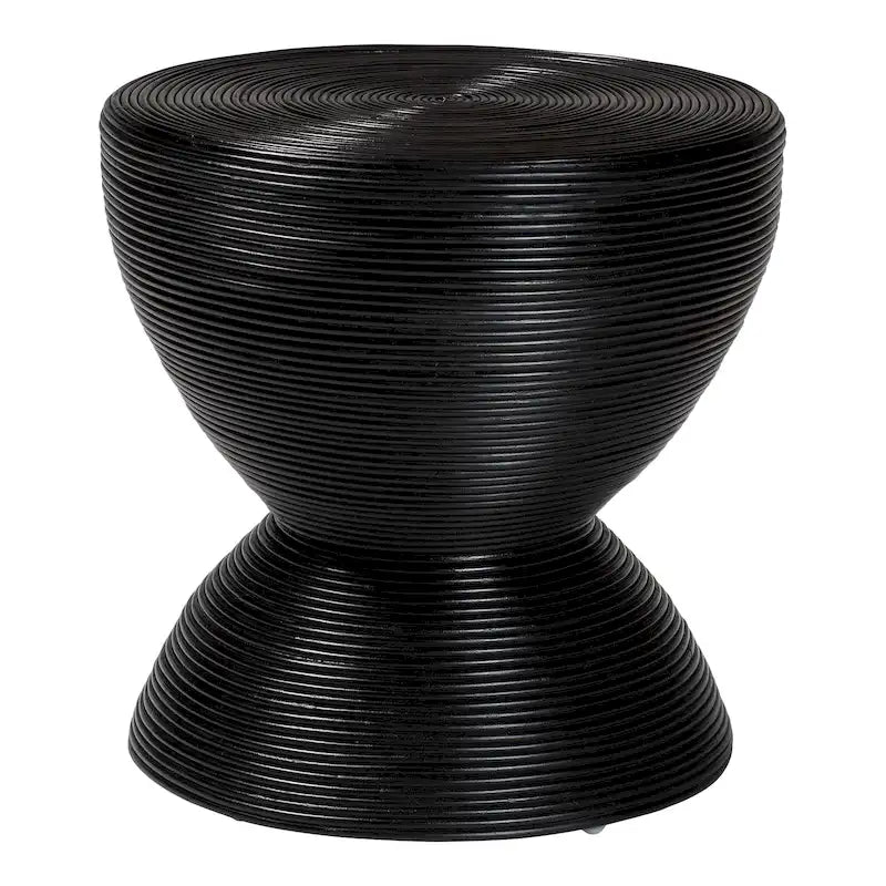 Tavolino in rattan naturale laminato Tokyo - Tavolino a clessidra con design scultoreo, stile boho chic per il soggiorno