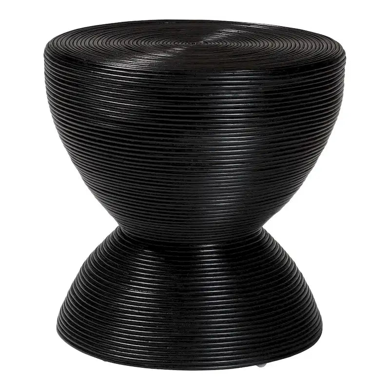 Tavolino in rattan naturale laminato Tokyo - Tavolino a clessidra con design scultoreo, stile boho chic per il soggiorno