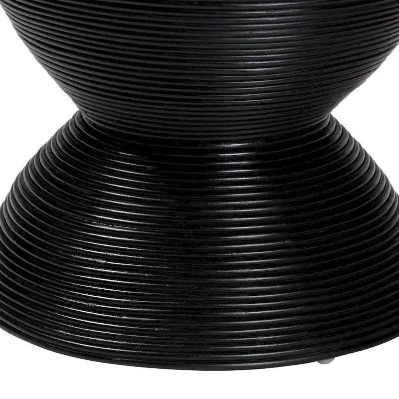 Tavolino in rattan naturale laminato Tokyo - Tavolino a clessidra con design scultoreo, stile boho chic per il soggiorno