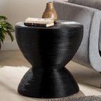 Tavolino in rattan naturale laminato Tokyo - Tavolino a clessidra con design scultoreo, stile boho chic per il soggiorno