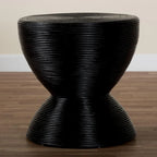 Tavolino in rattan naturale laminato Tokyo - Tavolino a clessidra con design scultoreo, stile boho chic per il soggiorno