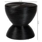Tavolino in rattan naturale laminato Tokyo - Tavolino a clessidra con design scultoreo, stile boho chic per il soggiorno