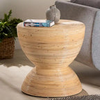 Tavolino in rattan naturale laminato Tokyo - Tavolino a clessidra con design scultoreo, stile boho chic per il soggiorno