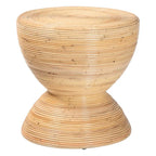 Tavolino in rattan naturale laminato Tokyo - Tavolino a clessidra con design scultoreo, stile boho chic per il soggiorno