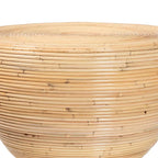 Tavolino in rattan naturale laminato Tokyo - Tavolino a clessidra con design scultoreo, stile boho chic per il soggiorno