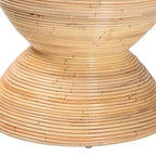 Tavolino in rattan naturale laminato Tokyo - Tavolino a clessidra con design scultoreo, stile boho chic per il soggiorno