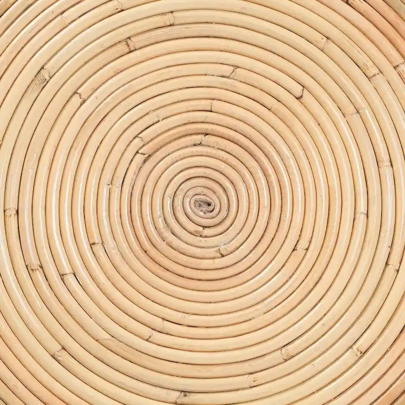 Tavolino in rattan naturale laminato Tokyo - Tavolino a clessidra con design scultoreo, stile boho chic per il soggiorno