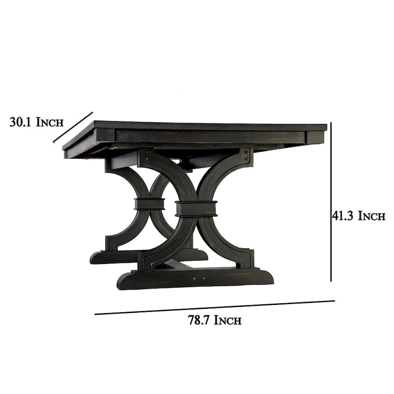Set da pranzo da 7 pezzi con 6 sedie Wingback, rettangolare, nero, beige