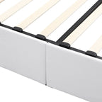 Letto imbottito con sistema di sollevamento idraulico e vano contenitore
