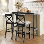 Set da pranzo da 3 pezzi in stile rustico con tavolo rettangolare e 2 sedie