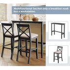 Set da pranzo da 3 pezzi in stile rustico con tavolo rettangolare e 2 sedie
