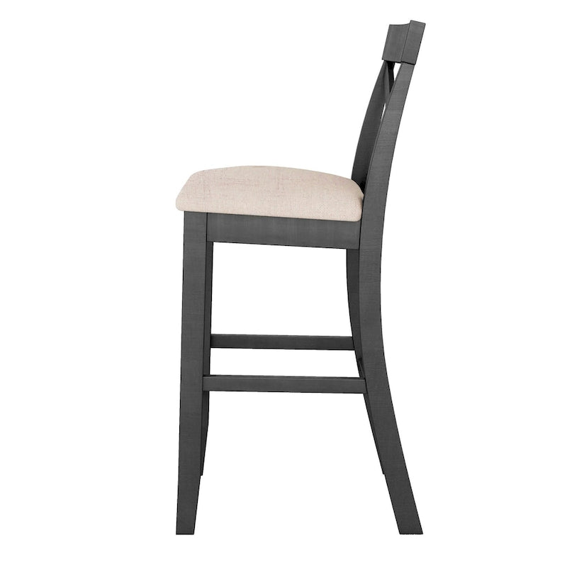 Set da pranzo da 3 pezzi in stile rustico con tavolo rettangolare e 2 sedie