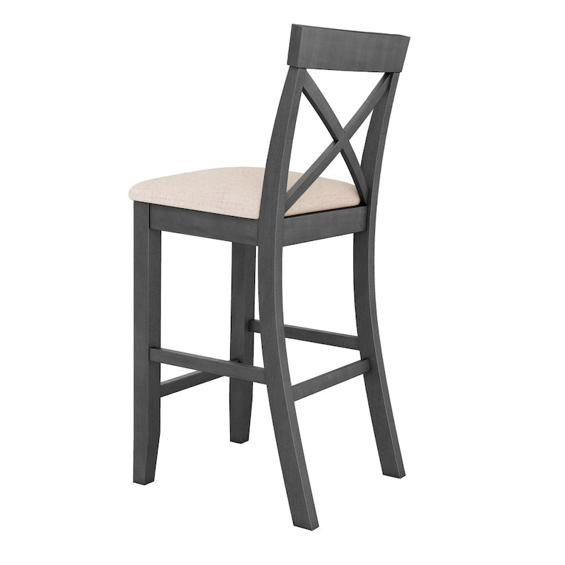 Set da pranzo da 3 pezzi in stile rustico con tavolo rettangolare e 2 sedie