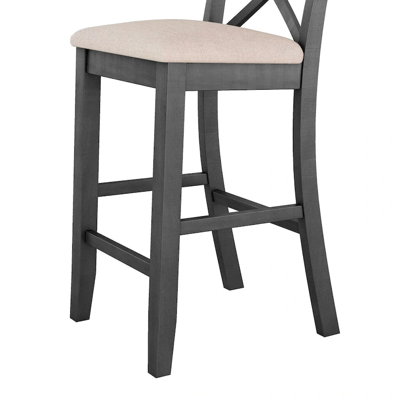 Set da pranzo da 3 pezzi in stile rustico con tavolo rettangolare e 2 sedie
