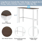 Set da pranzo da 3 pezzi in stile rustico con tavolo rettangolare e 2 sedie