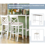 Set da pranzo da 3 pezzi in stile rustico con tavolo rettangolare e 2 sedie