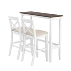 Set da pranzo da 3 pezzi in stile rustico con tavolo rettangolare e 2 sedie