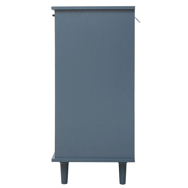 Cassettiera orizzontale in stile retrò da 120 cm con 3 cassetti e 3 ante, pannello intagliato per camera da letto, soggiorno