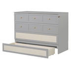 Letto a scomparsa matrimoniale grigio con contenitore versatile e ampi cassetti