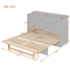 Letto a scomparsa matrimoniale grigio con contenitore versatile e ampi cassetti