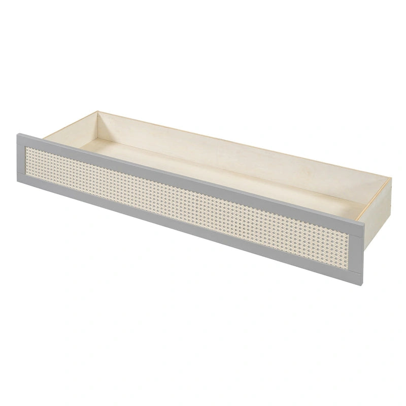 Letto a scomparsa matrimoniale grigio con contenitore versatile e ampi cassetti