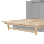 Letto a scomparsa matrimoniale grigio con contenitore versatile e ampi cassetti