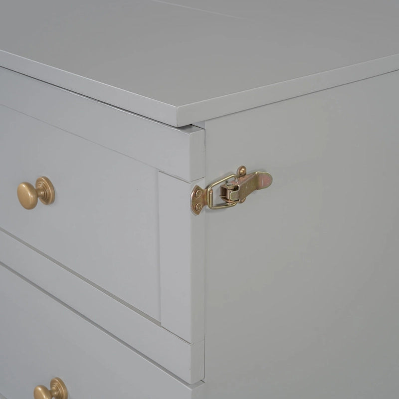Letto a scomparsa matrimoniale grigio con contenitore versatile e ampi cassetti