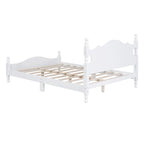 Struttura Letto a Piattaforma in Legno di Pino in Stile Retrò con Testiera e Pediera, Supporto a Doghe in Legno