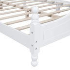 Struttura Letto a Piattaforma in Legno di Pino in Stile Retrò con Testiera e Pediera, Supporto a Doghe in Legno