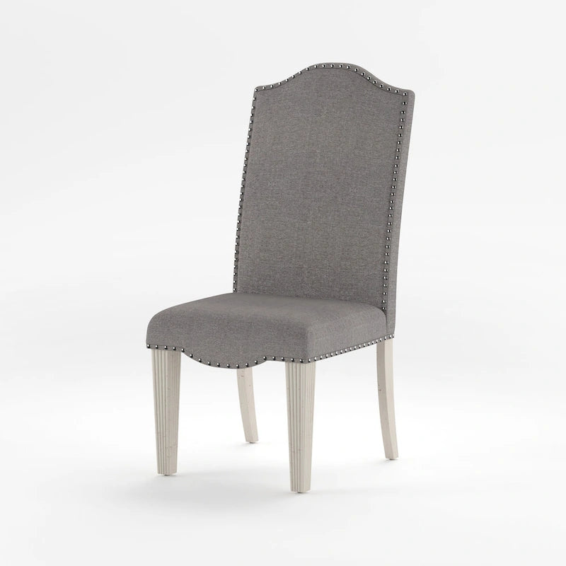 Sedie da pranzo in tessuto grigio anticato (set di 2)