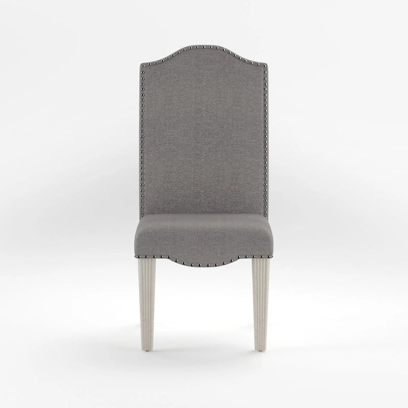 Sedie da pranzo in tessuto grigio anticato (set di 2)