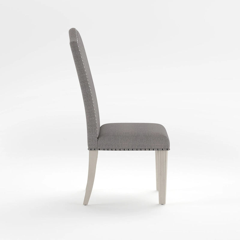 Sedie da pranzo in tessuto grigio anticato (set di 2)
