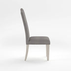Sedie da pranzo in tessuto grigio anticato (set di 2)