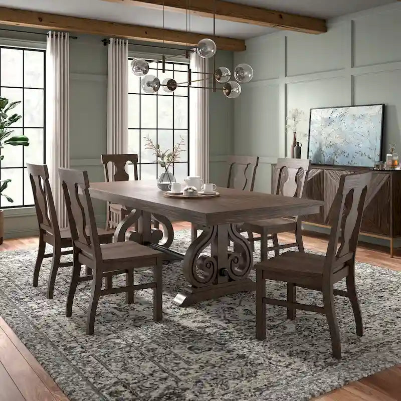 Set da pranzo allungabile in legno
