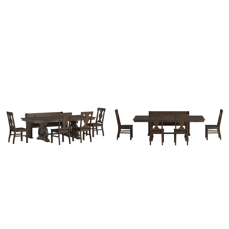 Set da pranzo allungabile in legno