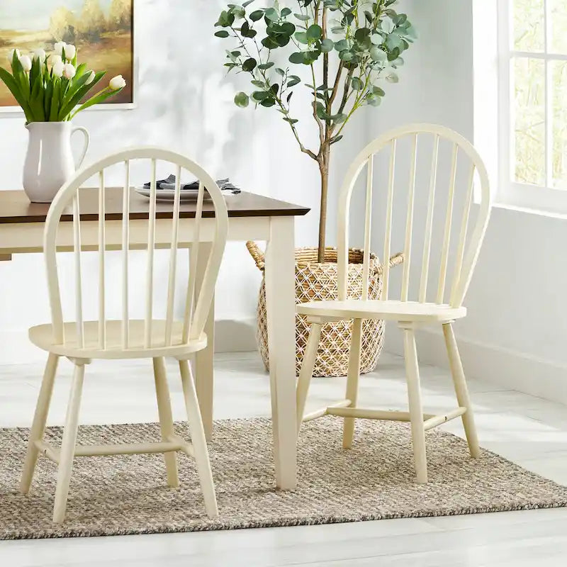 Declan Farmhouse High Back Spindle Dining Chairs (Set of 2) by  - 36H