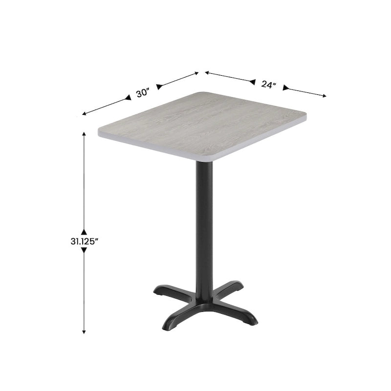 Piano tavolo rettangolare laminato 24 x 30 con base alta 22 x 22 - 24W x 30D x 31.125H