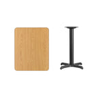 Piano tavolo rettangolare laminato 24 x 30 con base alta 22 x 22 - 24W x 30D x 31.125H