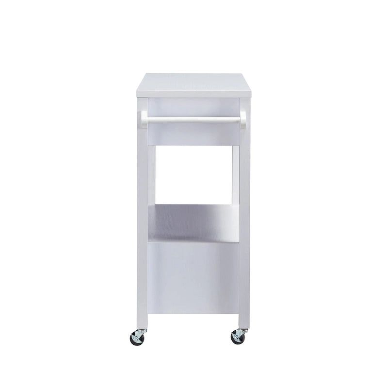 Carrello di servizio moderno a 2 cassetti con ruote e portasalviette