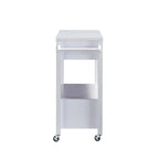 Carrello di servizio moderno a 2 cassetti con ruote e portasalviette