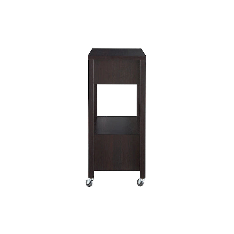 Carrello di servizio moderno a 2 cassetti con ruote e portasalviette